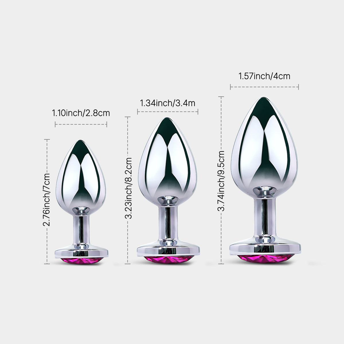 PLST| Anal Plug Set Edelstahl mit Kristall