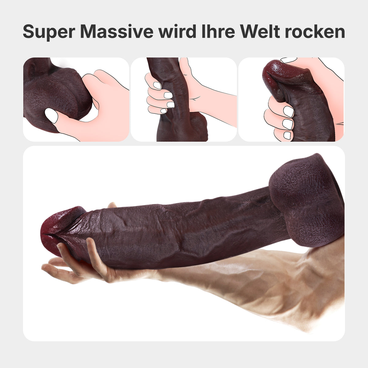 TEDDY| Großer Silikon Dildo mit Saugnapf