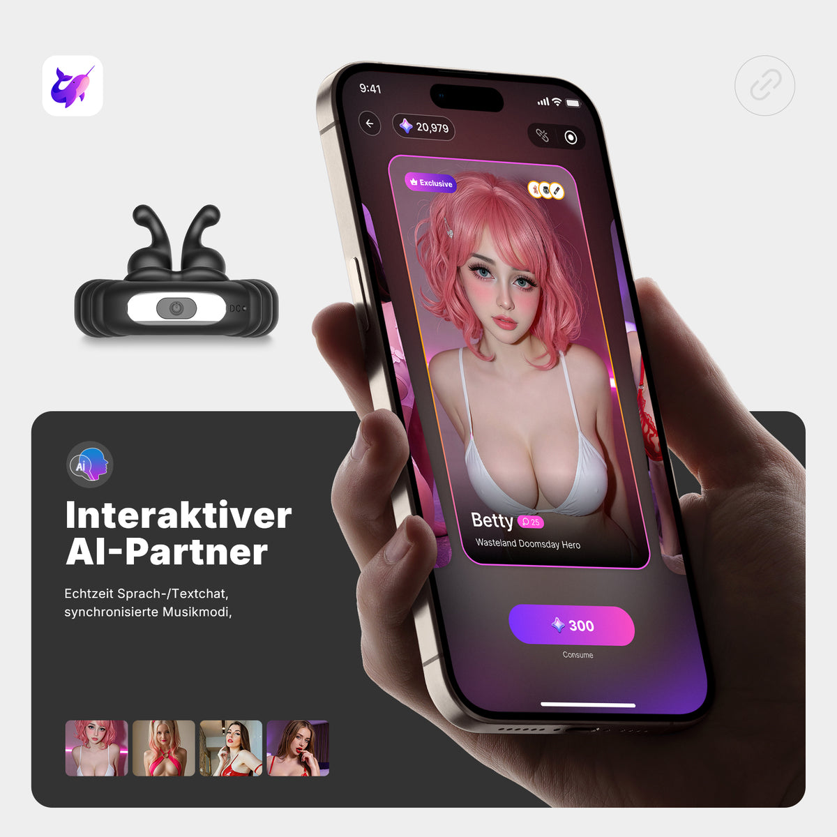 ECLIPSE| APP-Penisring mit Vibration