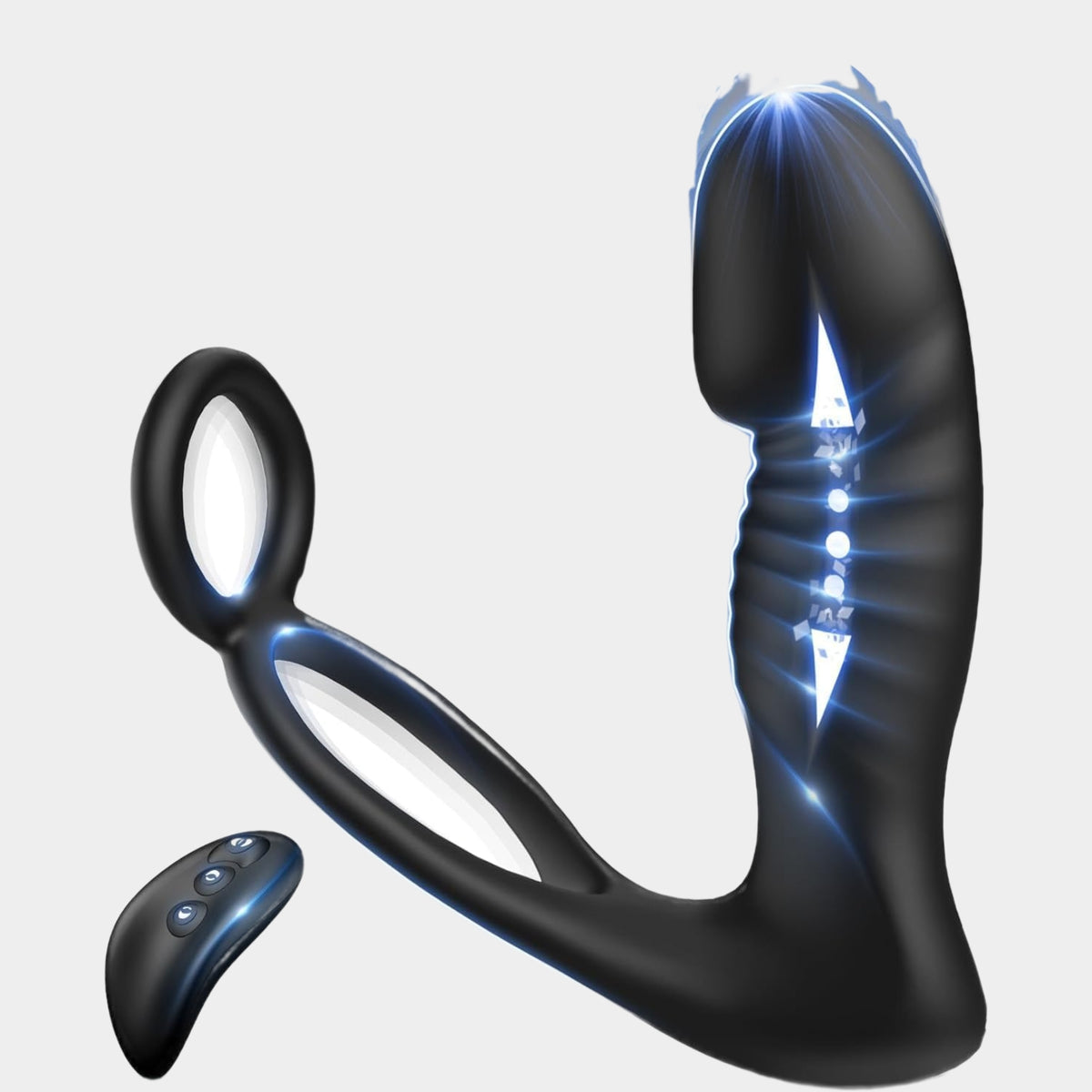 VELA-BLACK| 4-in-1 Prostata-Vibrator mit Cockring & Fernbedienung