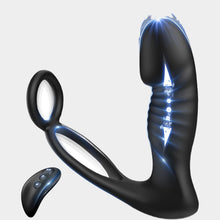 VELA-BLACK| 4-in-1 Prostata-Vibrator mit Cockring & Fernbedienung