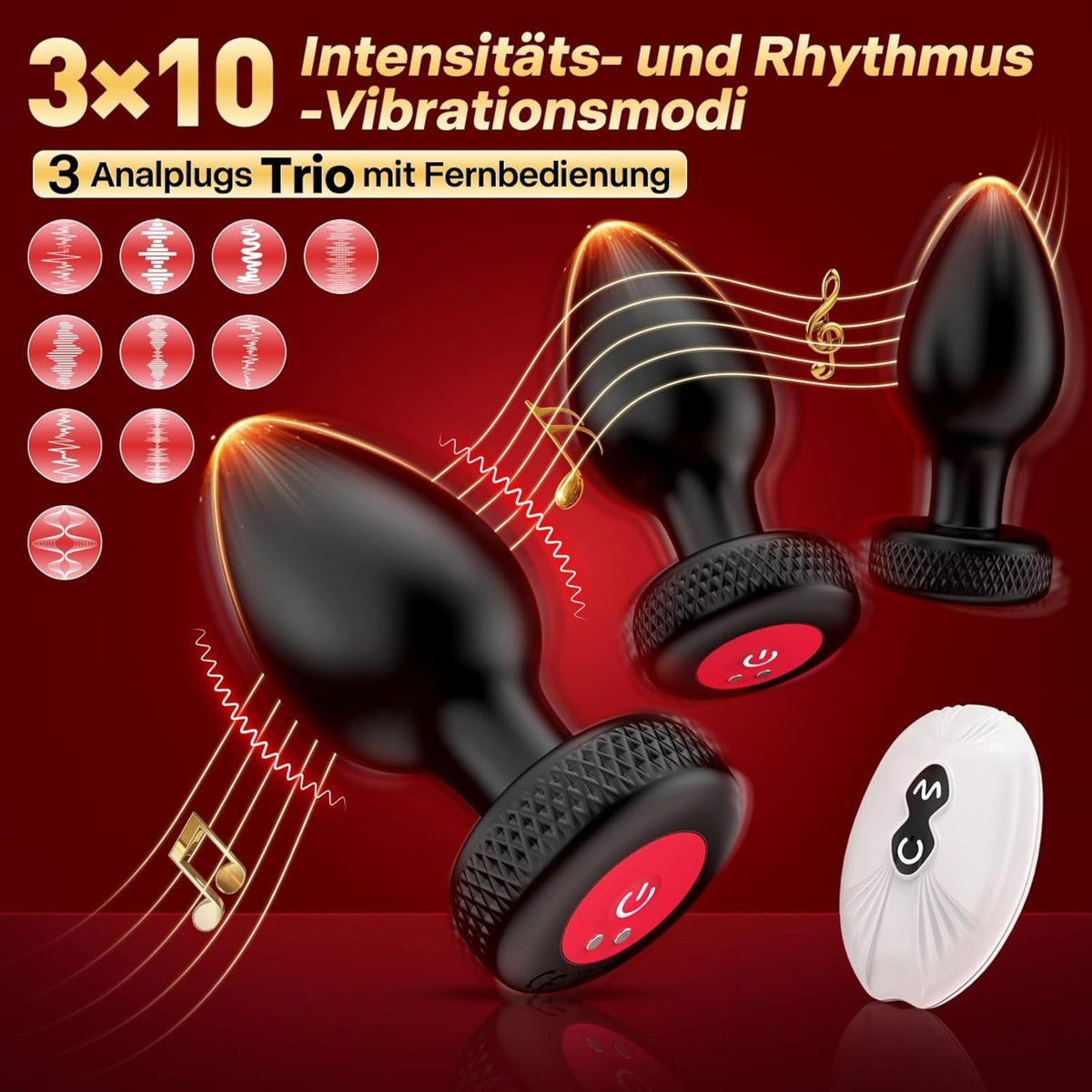 BUTSETT| Butt Plug Set mit Vibration & Fernbedienung