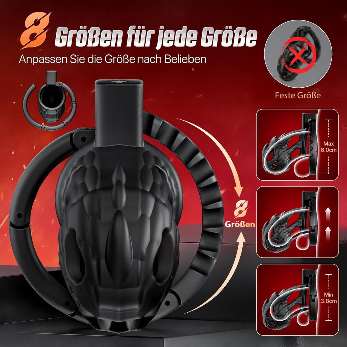YL-BLACK| Vibrierender Doppel-Penisring mit 10 Modi