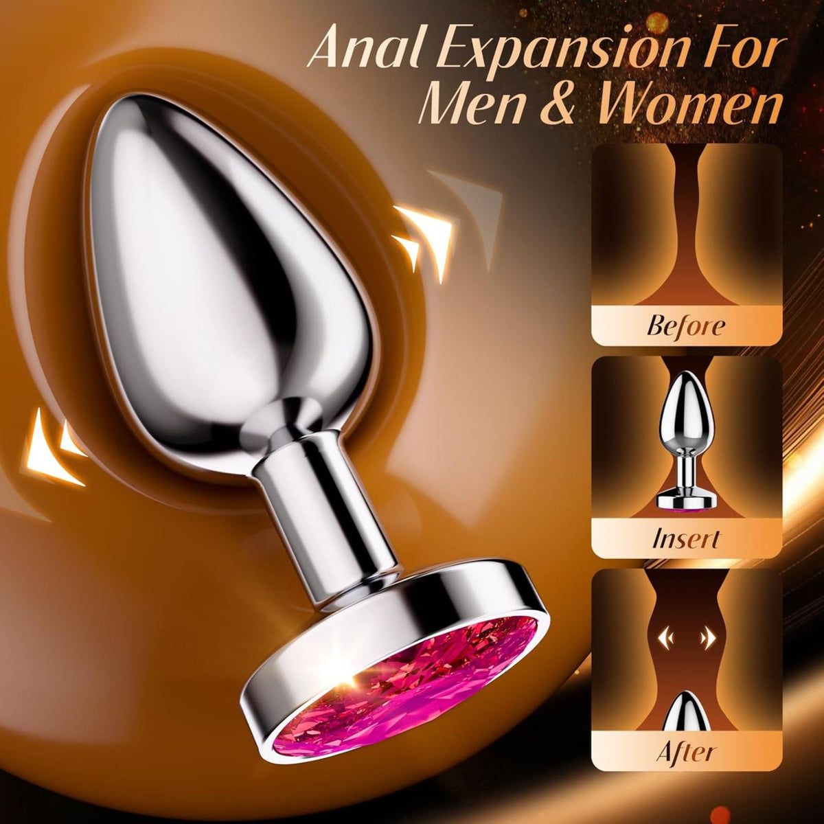 PEKKA| Anal Plug aus Edelstahl mit Schmuckstein