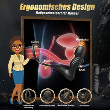 VELA-BLACK| 4-in-1 Prostata-Vibrator mit Cockring & Fernbedienung
