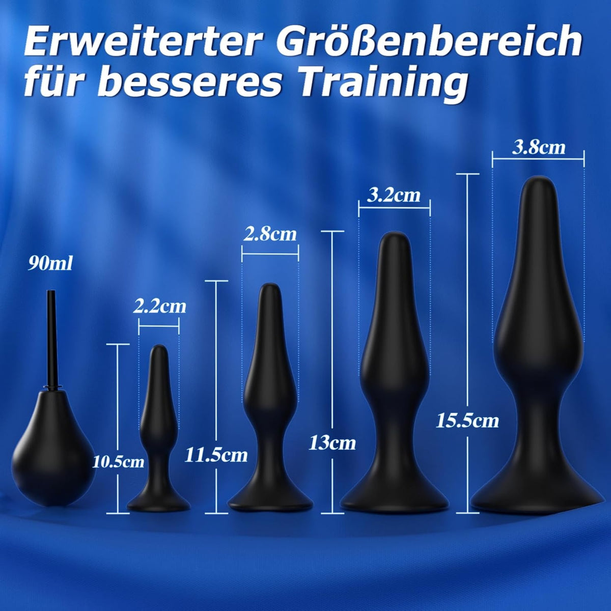 ZF1| Anal Plug Set mit Saugnapf (S–XL)