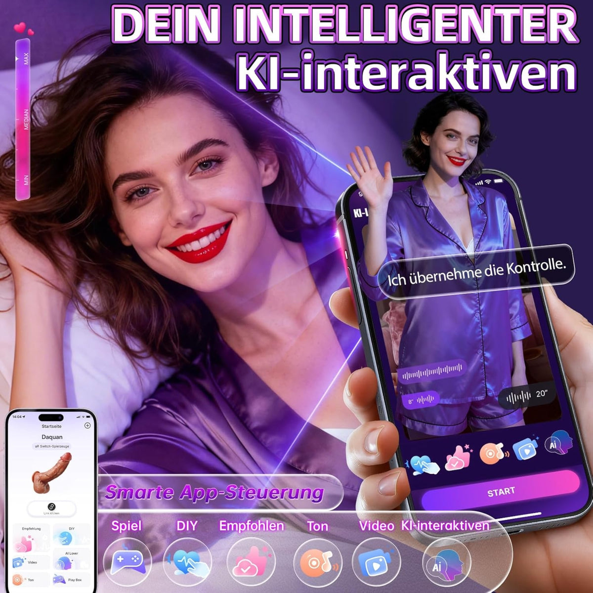 LEINUO-APP| APP gesteuerter Silikon Dildo Vibrator