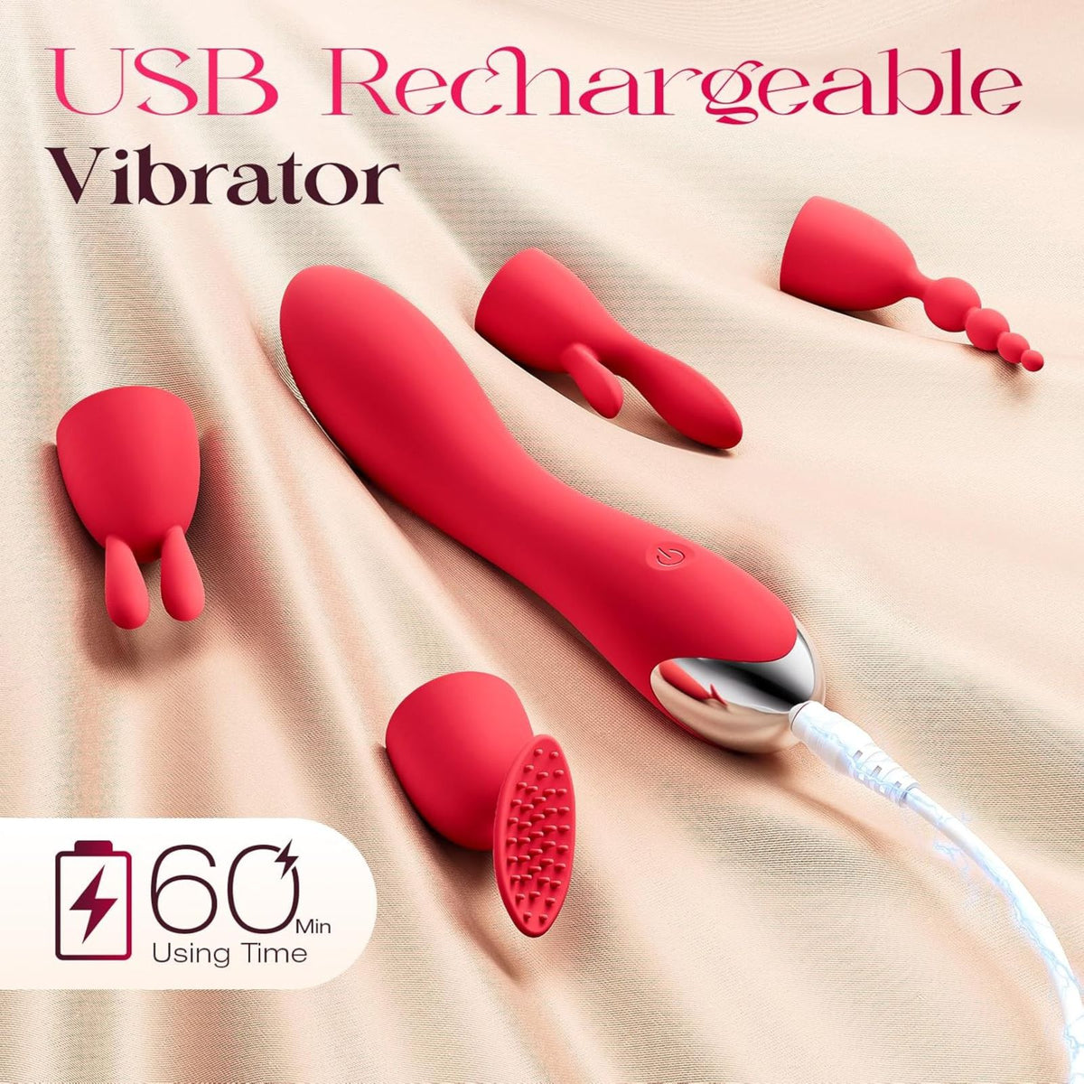 CHARM-ROSY| Vibrator Set für Frauen mit 4 Aufsätzen