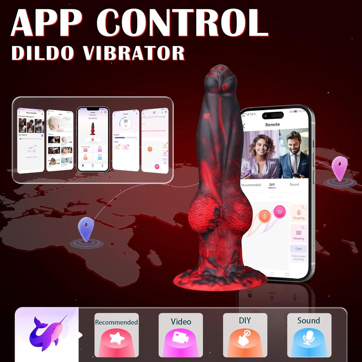 FIREDRAGON| APP-Fantasy Thrusting Dildo mit Steuerung