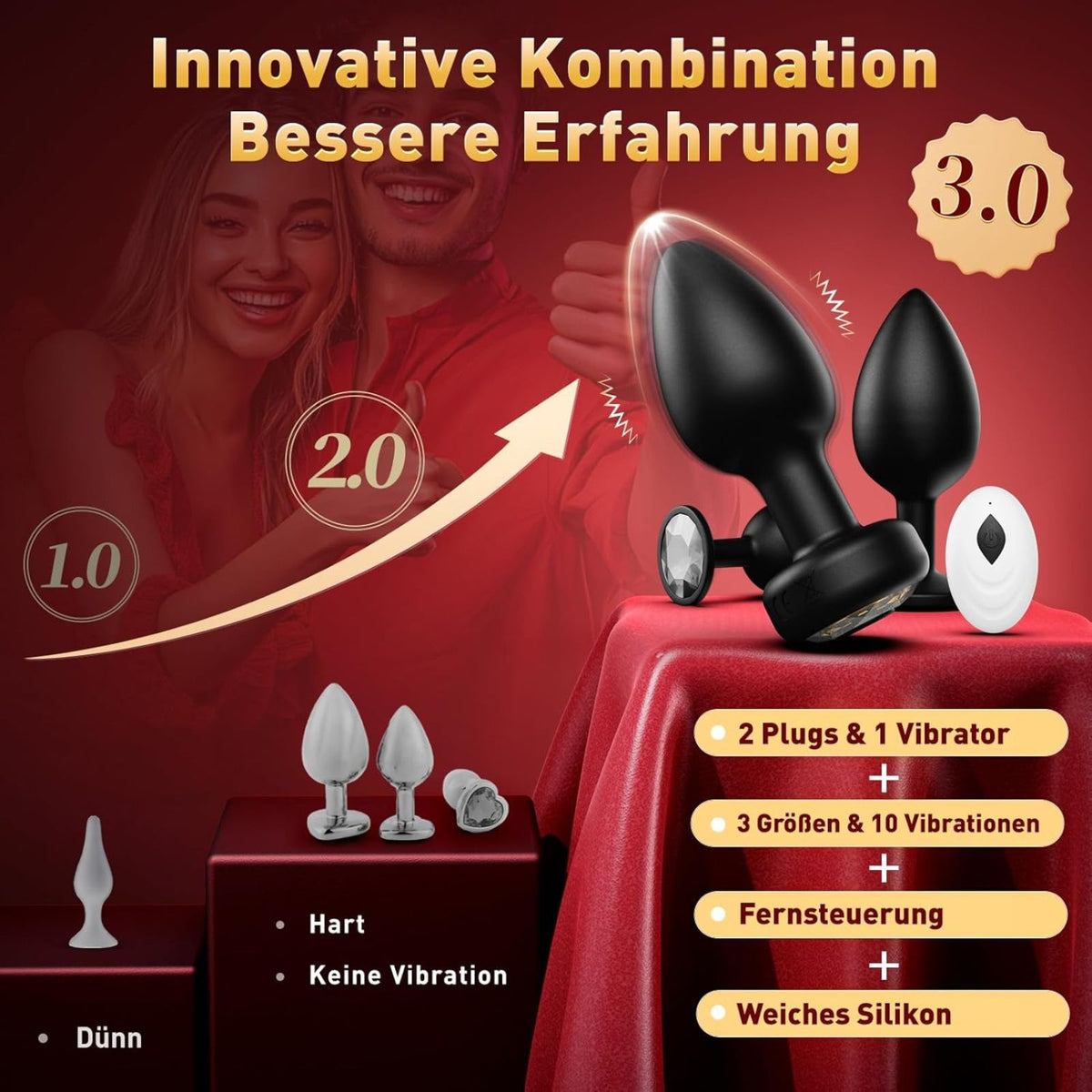 PEKKA-SET| APP-Butt Plug Set mit Vibration & AI Steuerung