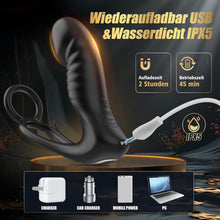 VELA-BLACK| 4-in-1 Prostata-Vibrator mit Cockring & Fernbedienung