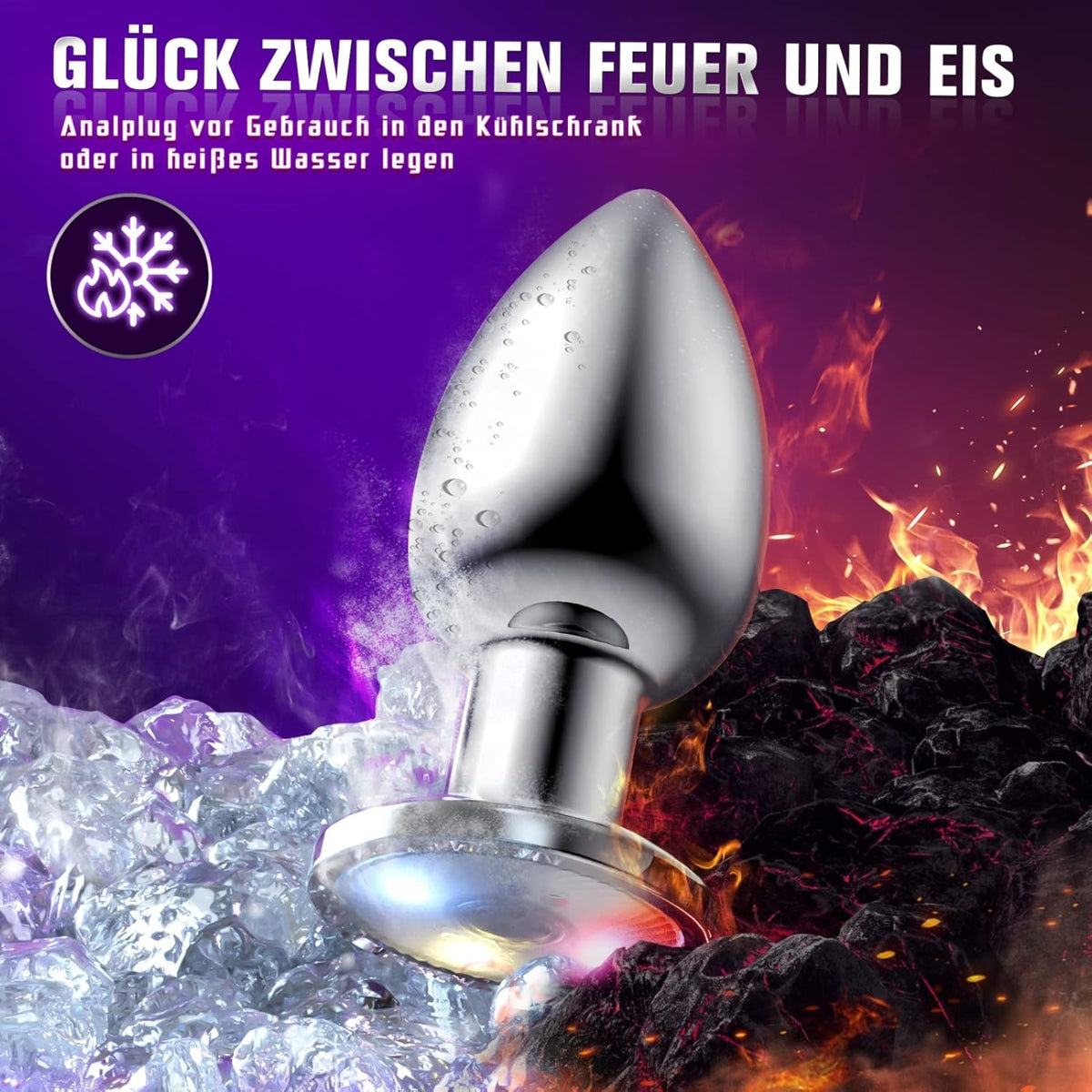 RAINBOW| APP-Vibrierender Edelstahl Analplug mit