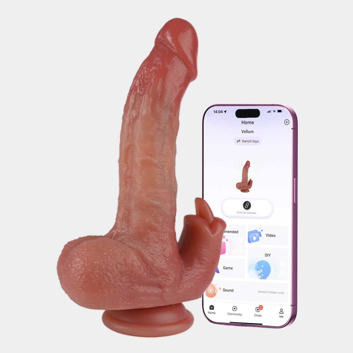 DOOM| APP & Fernsteuerbarer Stossdildo mit Saugnap